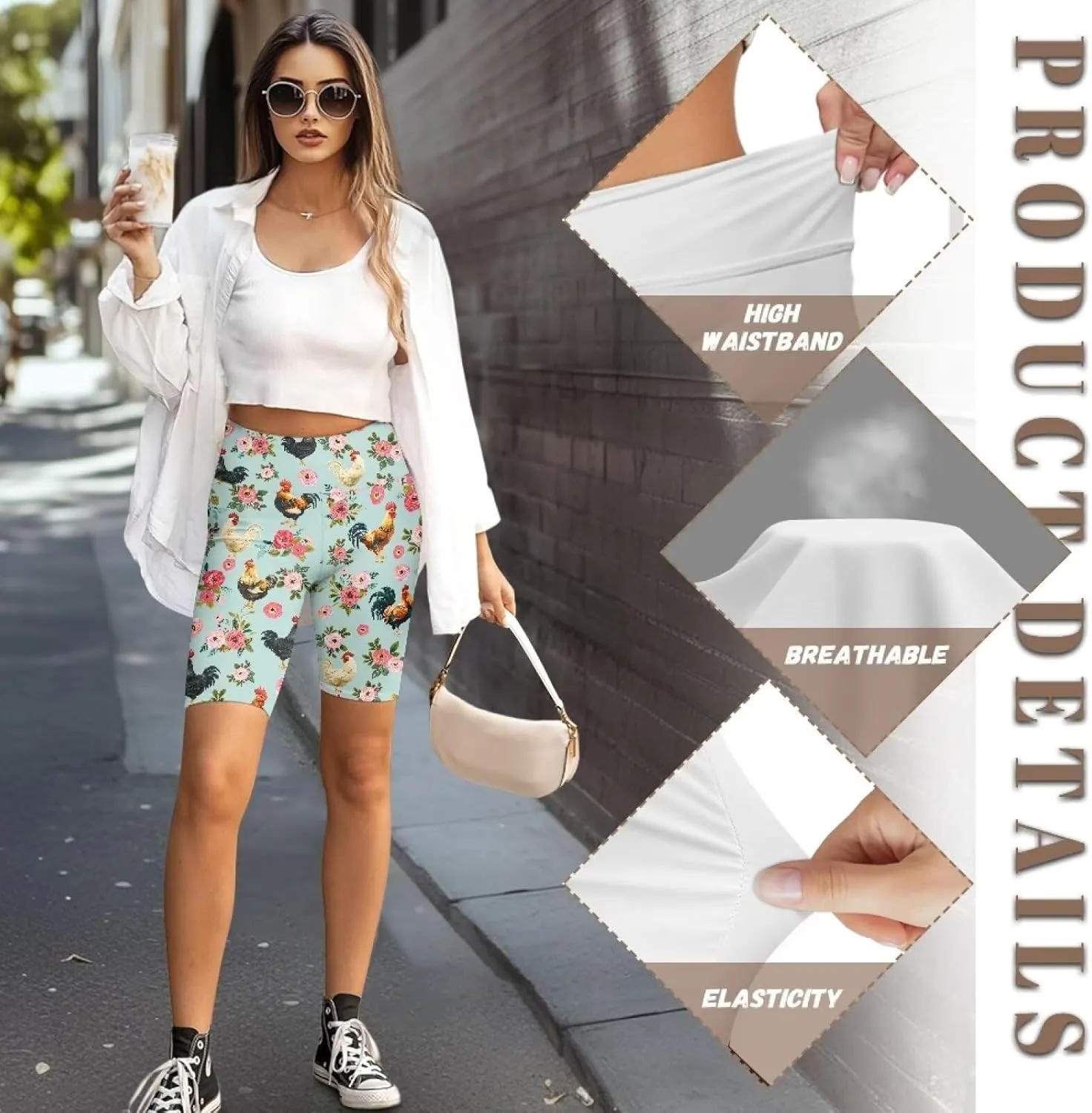 Xhuibop Biker Shorts Women High Waist Yoga Shorts Seamless Workout Shorts Tummy Control Running Shorts Spandex Shorts Womens