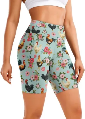 Xhuibop Biker Shorts Women High Waist Yoga Shorts Seamless Workout Shorts Tummy Control Running Shorts Spandex Shorts Womens