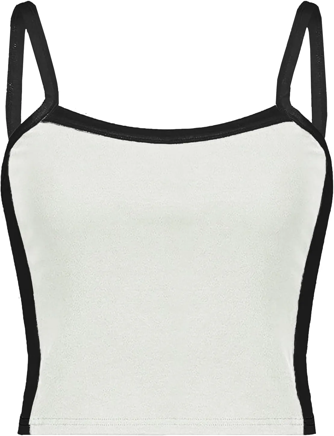 Xineicy Y2K Crop Tops for Women Contrast Trim Vintage Tank Tops Sleeveless Crew Neck Slimming Cute Cami Tops