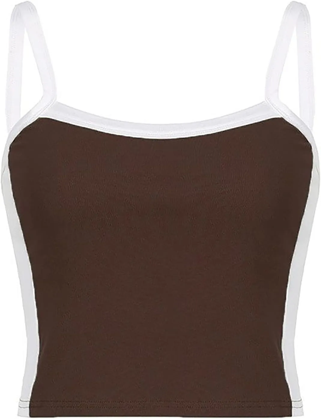 Xineicy Y2K Crop Tops for Women Contrast Trim Vintage Tank Tops Sleeveless Crew Neck Slimming Cute Cami Tops