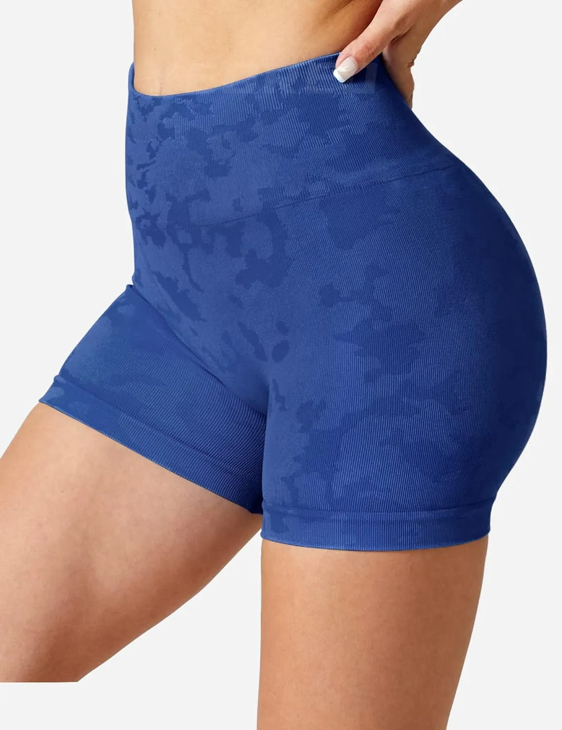 YEOREO Kali Women Scrunch Shorts 3.6" Camo Workout Shorts Seamless High Waisted Gym Shorts Booty Shorts