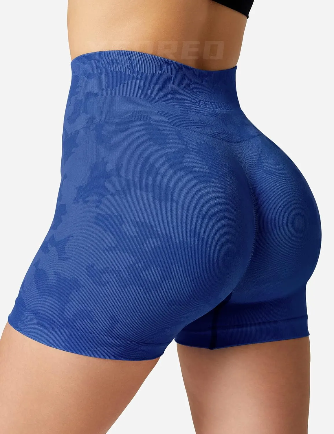 YEOREO Kali Women Scrunch Shorts 3.6" Camo Workout Shorts Seamless High Waisted Gym Shorts Booty Shorts