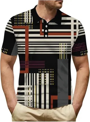 Ymosrh Men's Casual Polo Shirts Short Sleeve Shirts Casual Stylish Collared Shirts Golf T Shirts, S-3XL