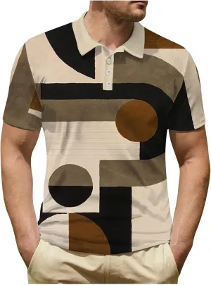 Ymosrh Men's Casual Polo Shirts Short Sleeve Shirts Casual Stylish Collared Shirts Golf T Shirts, S-3XL