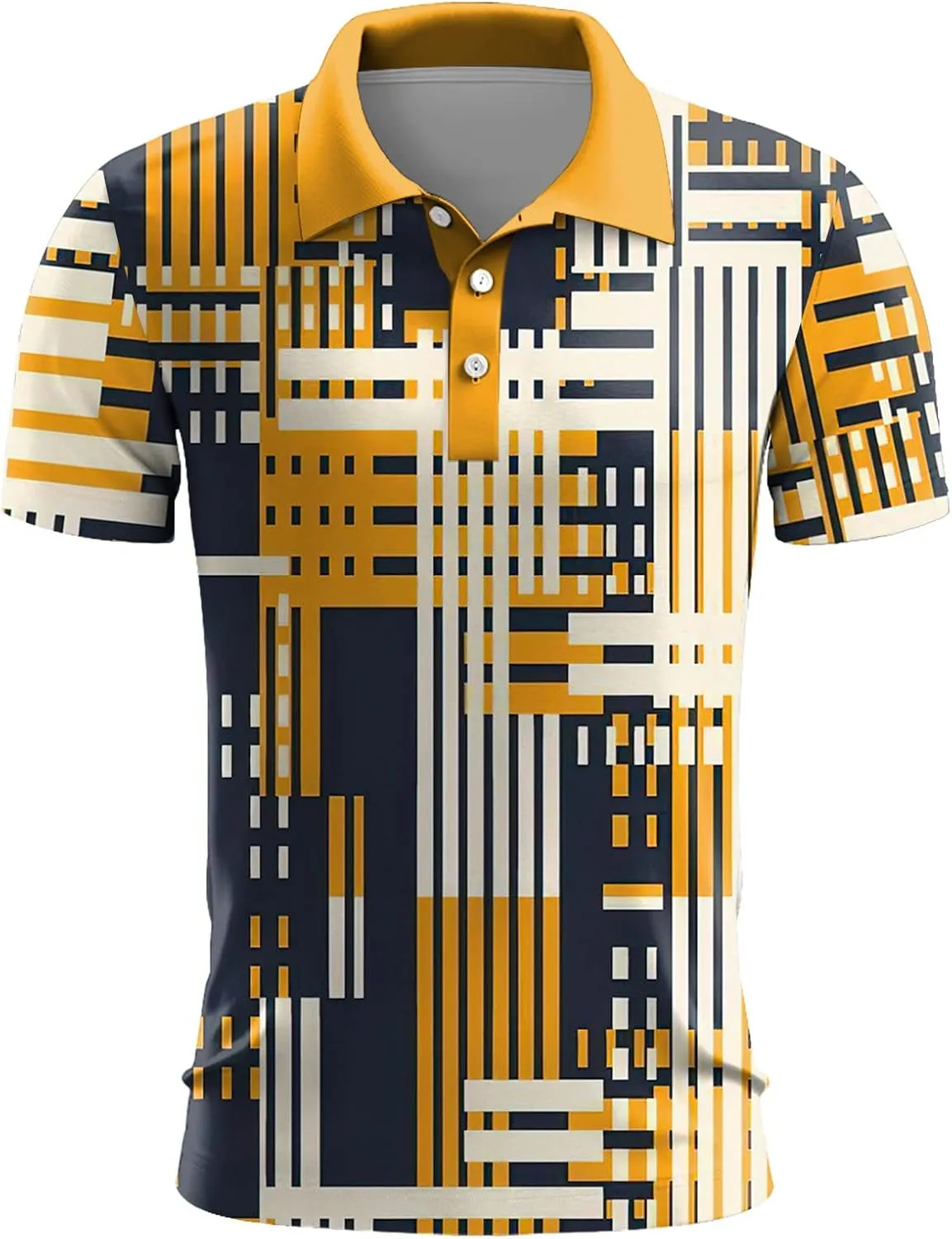 Ymosrh Men's Casual Polo Shirts Short Sleeve Shirts Casual Stylish Collared Shirts Golf T Shirts, S-3XL