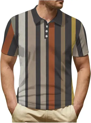 Ymosrh Men's Casual Polo Shirts Short Sleeve Shirts Casual Stylish Collared Shirts Golf T Shirts, S-3XL