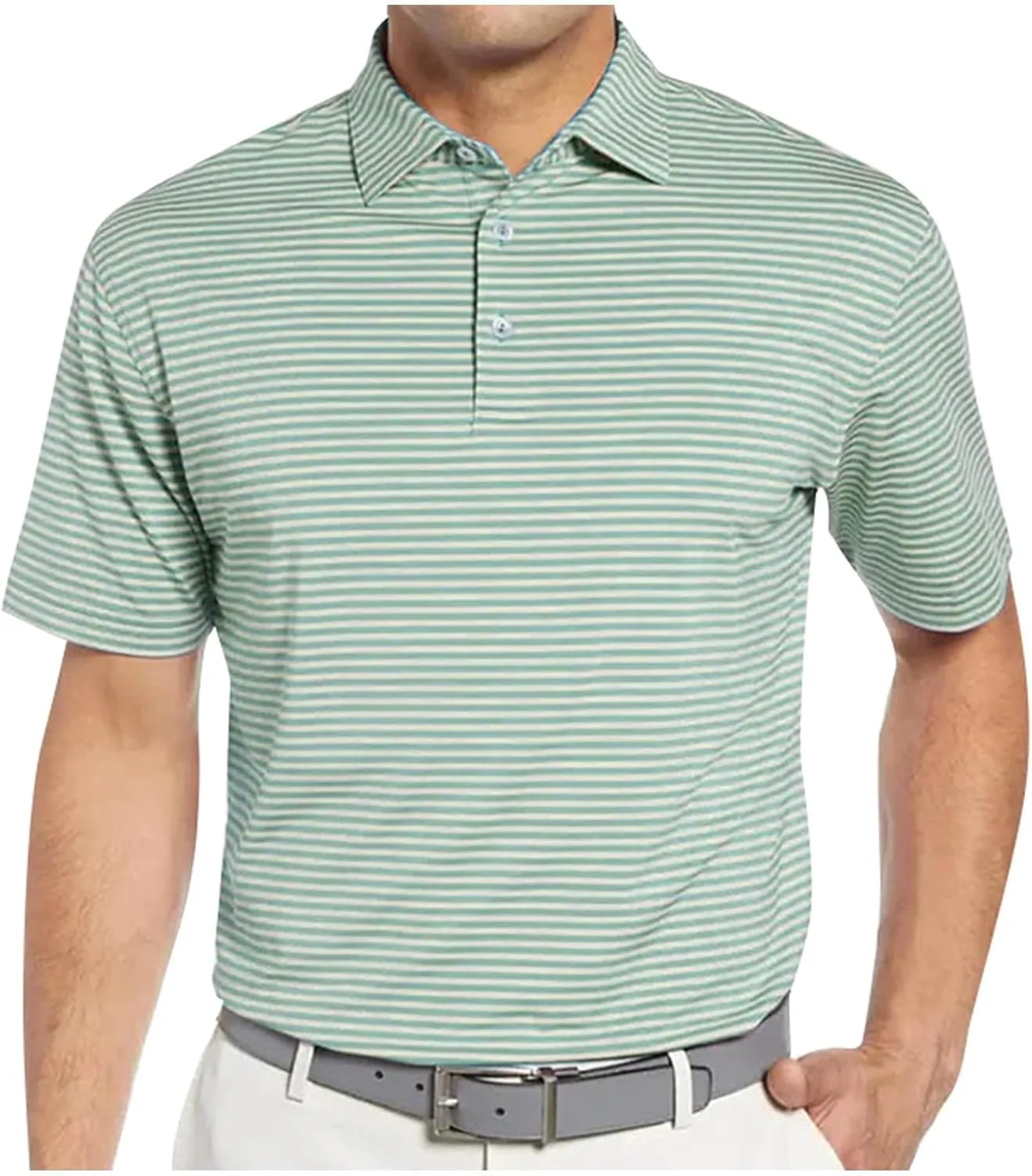 Ymosrh Men's Golf Shirts Polo Shirts Short Sleeve Slim Fit Shirts Casual T Work Polos Shirts Short, M-3XL