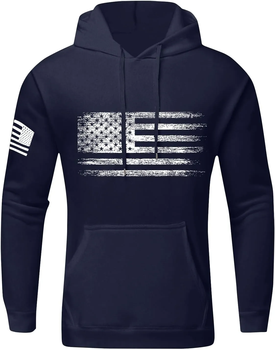 Ymosrh Men's Patriotic Hoodies USA Flag Print Hoodie Unisex Hooded Sweatshirt Pullover Casual Fashion Hoodies, M-6XL