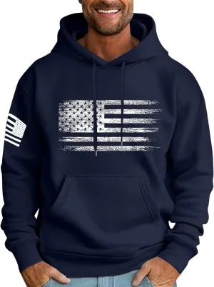 Ymosrh Men's Patriotic Hoodies USA Flag Print Hoodie Unisex Hooded Sweatshirt Pullover Casual Fashion Hoodies, M-6XL