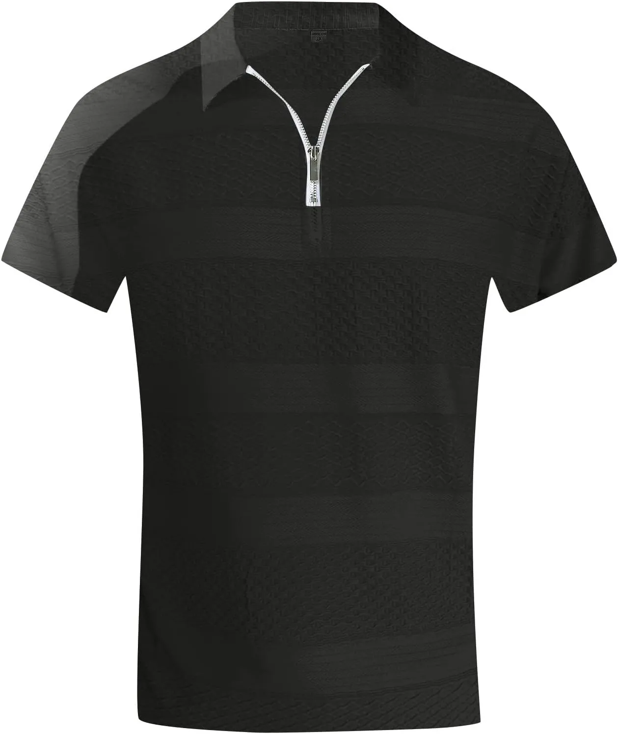 Ymosrh Men's Polo Shirts Zip Up Shirts Short Sleeve Casual Stylish Collared Shirts Golf T Shirts, M-3XL