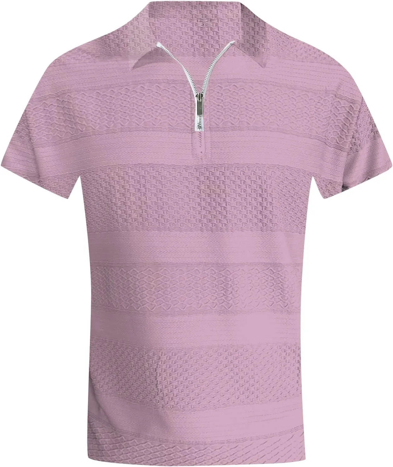 Ymosrh Men's Polo Shirts Zip Up Shirts Short Sleeve Casual Stylish Collared Shirts Golf T Shirts, M-3XL