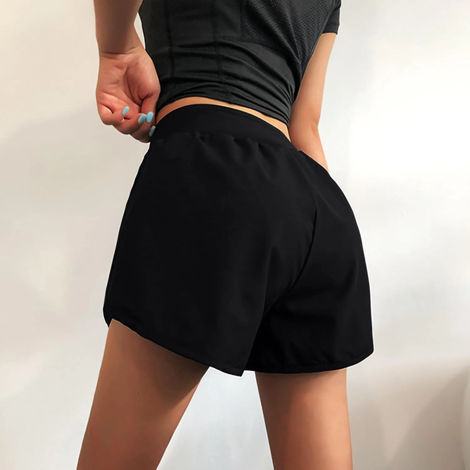 Yoga Shorts for Women Running Quick Dry Shorts Workout Lightweight Soft Elastic High Waisted Gym Smooth Short Pant