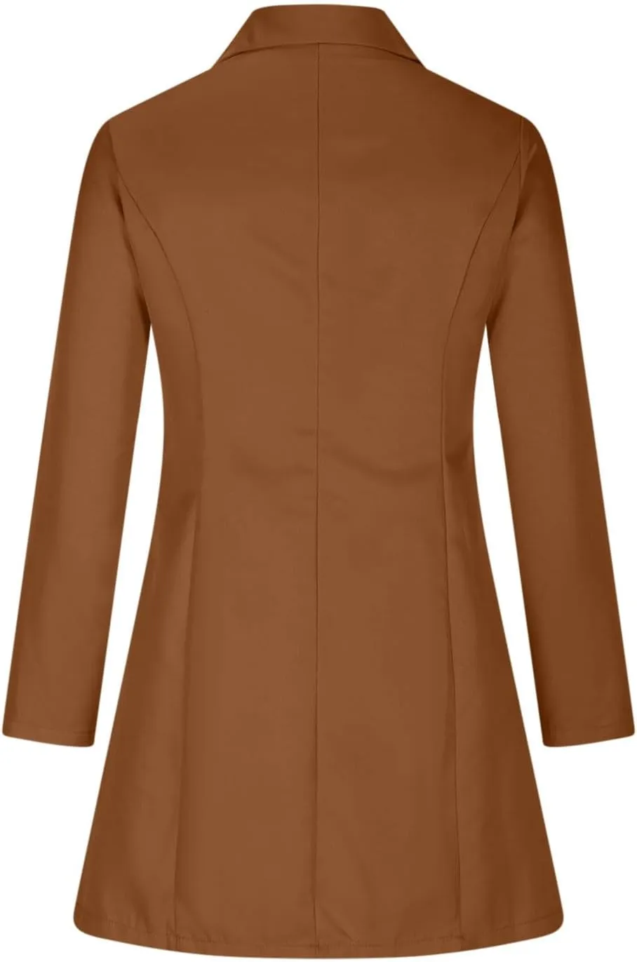 YRAETENM Trench Coat for Women 2024 Double Breasted Long Sleeve Work Office Blazers Casual Turn down Collar Dress Coats