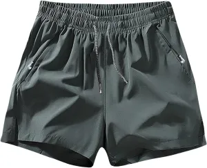 Yyclothing Mens Drawstring Shorts Mens Workout Shorts Waist Zipper Pocket Shorts Solid Color Casual Shorts