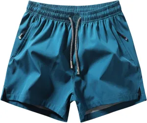 Yyclothing Mens Drawstring Shorts Mens Workout Shorts Waist Zipper Pocket Shorts Solid Color Casual Shorts