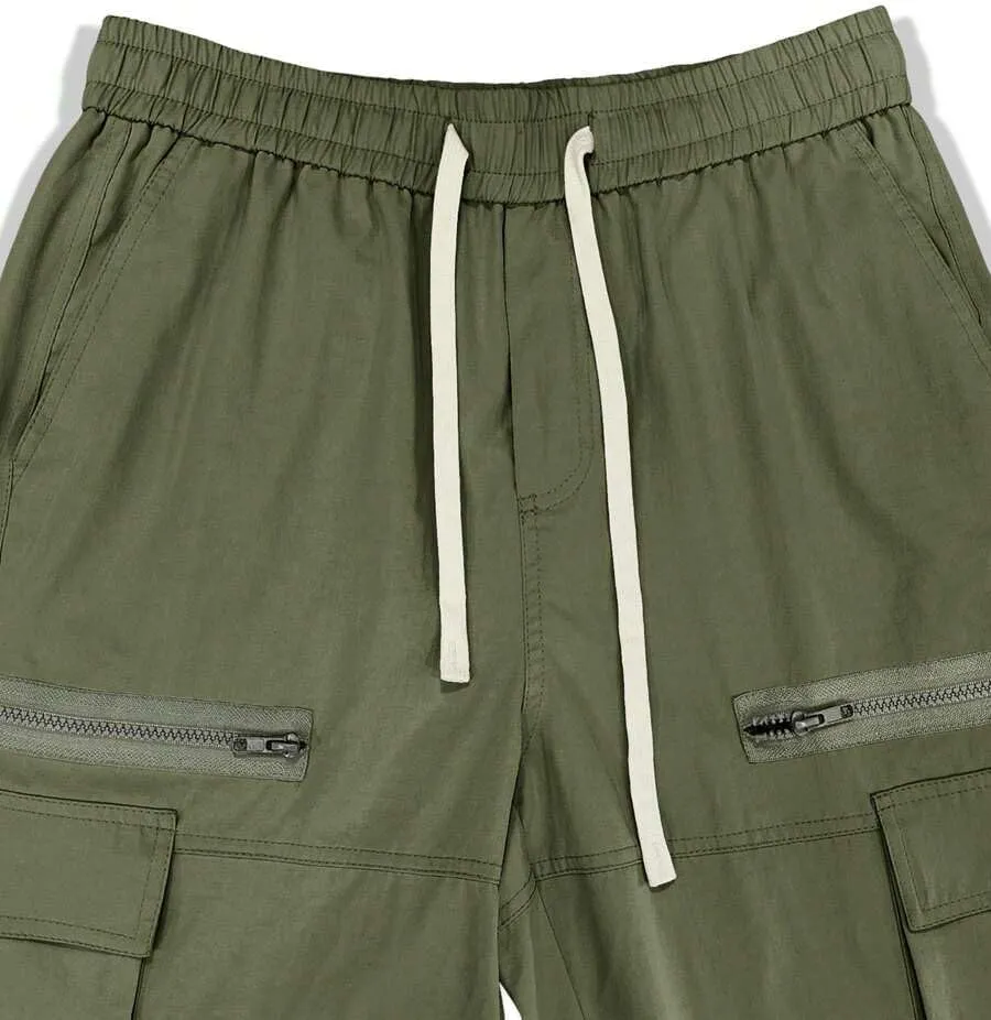 ZAFUL Men's Wild Cargo Pants Loose Fit Y2K Pants Drawstring Casual Hiking Pants Pocket Zipper Design Straight Trousers