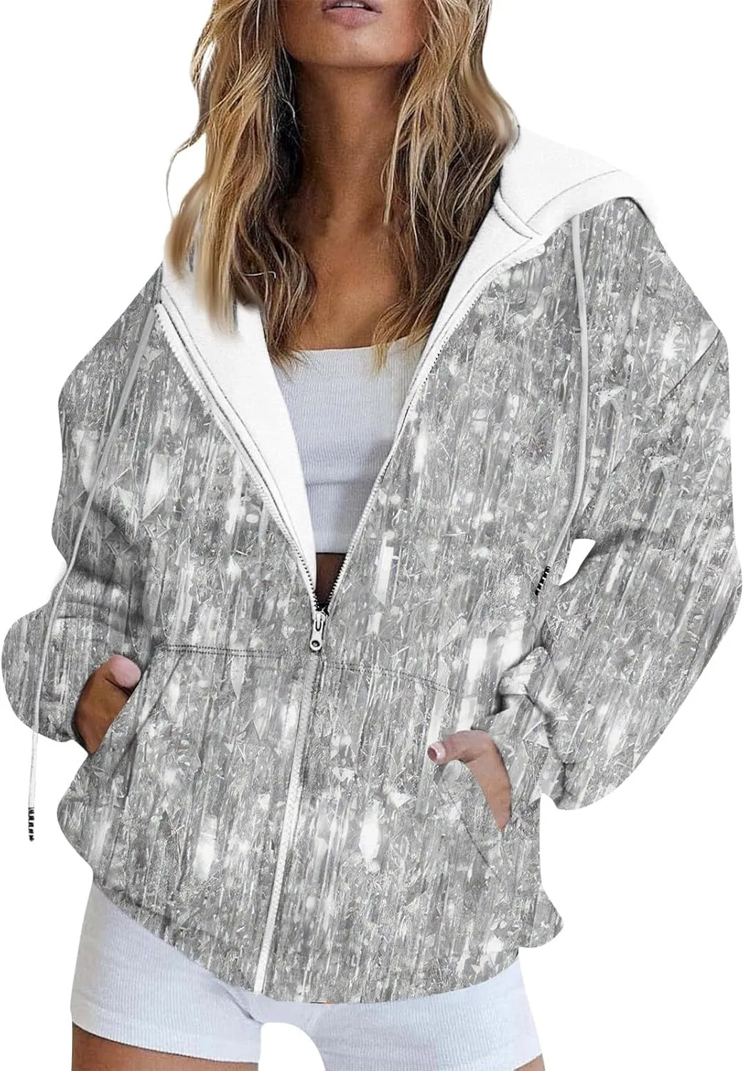 Zip Up Hoodie Women Long Sleeve Sweatshirts 2024 Fall Outfits Oversized Hoodies Casual Fashion Jackets