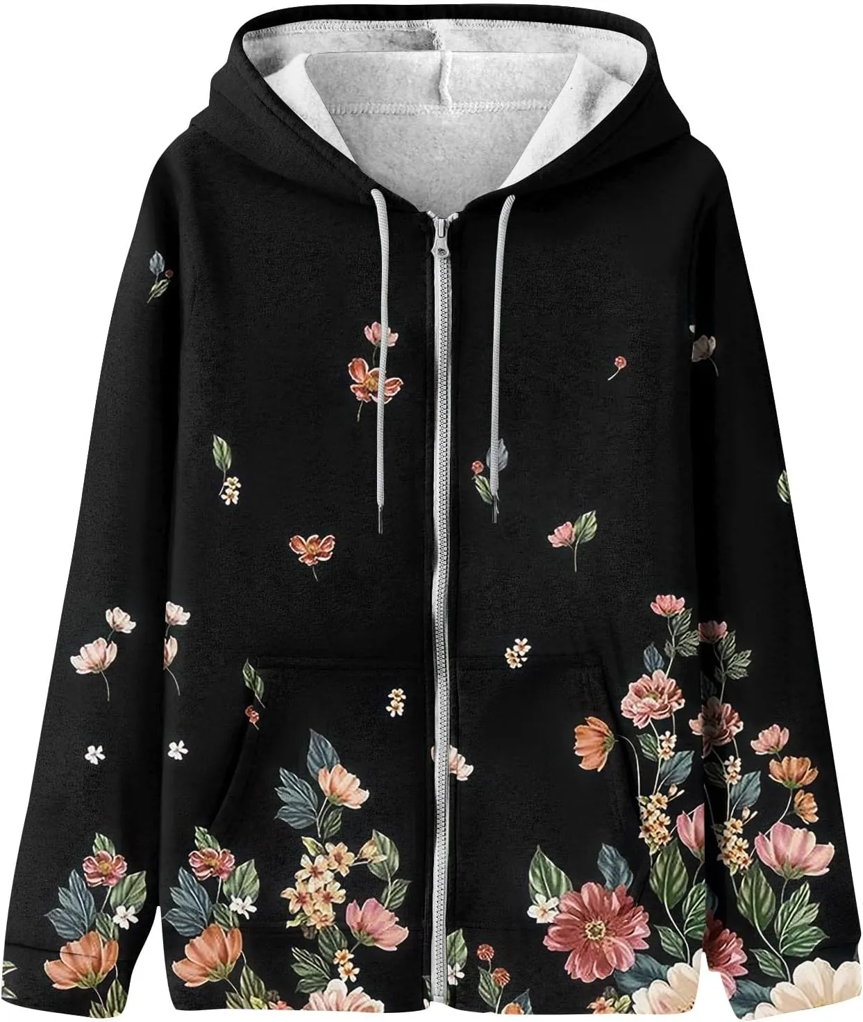Zip Up Hoodie Women Long Sleeve Sweatshirts 2024 Fall Outfits Oversized Hoodies Casual Fashion Jackets